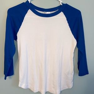 White Blue Long Sleeve Shirt